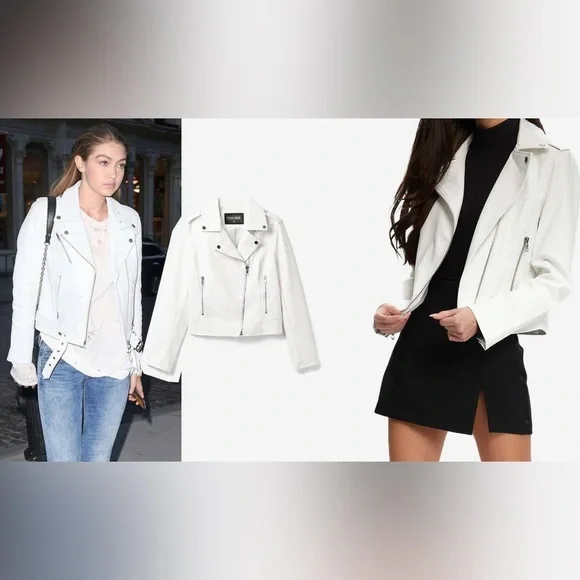 New! Noize Faux Leather Moto Jacket – White – Women’s Size S - Picture 4 of 10